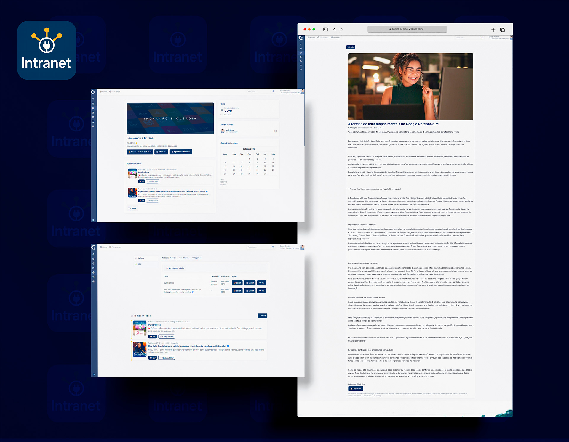 Intranet para GLPI — Comunicação interna dentro do próprio GLPI